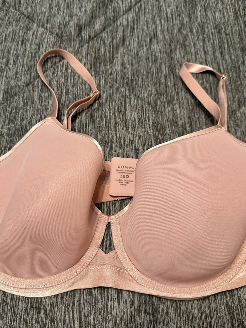 Soma tan beige nude light padding Underwire Full-Coverage Bra 38D 38 D